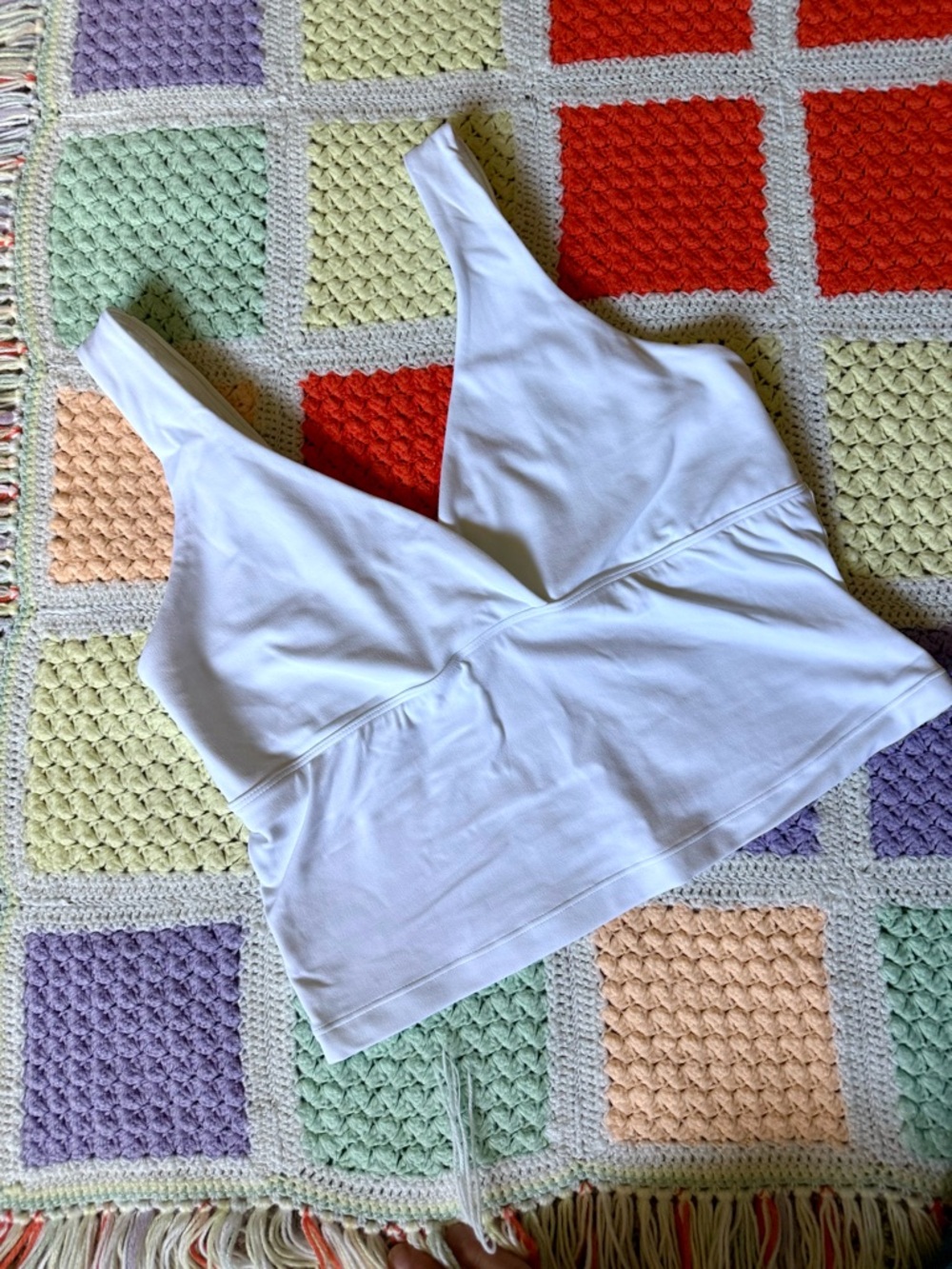 Momanda Crossover Nursing Tank Top - White